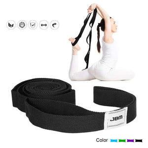 JBM Stretching Exercise Strap with 10 Flexible Loops Thicken Exercise Band Gravity Fitness Stretching Strap Physical Therapist Recommended Exercises and Pilates Workouts